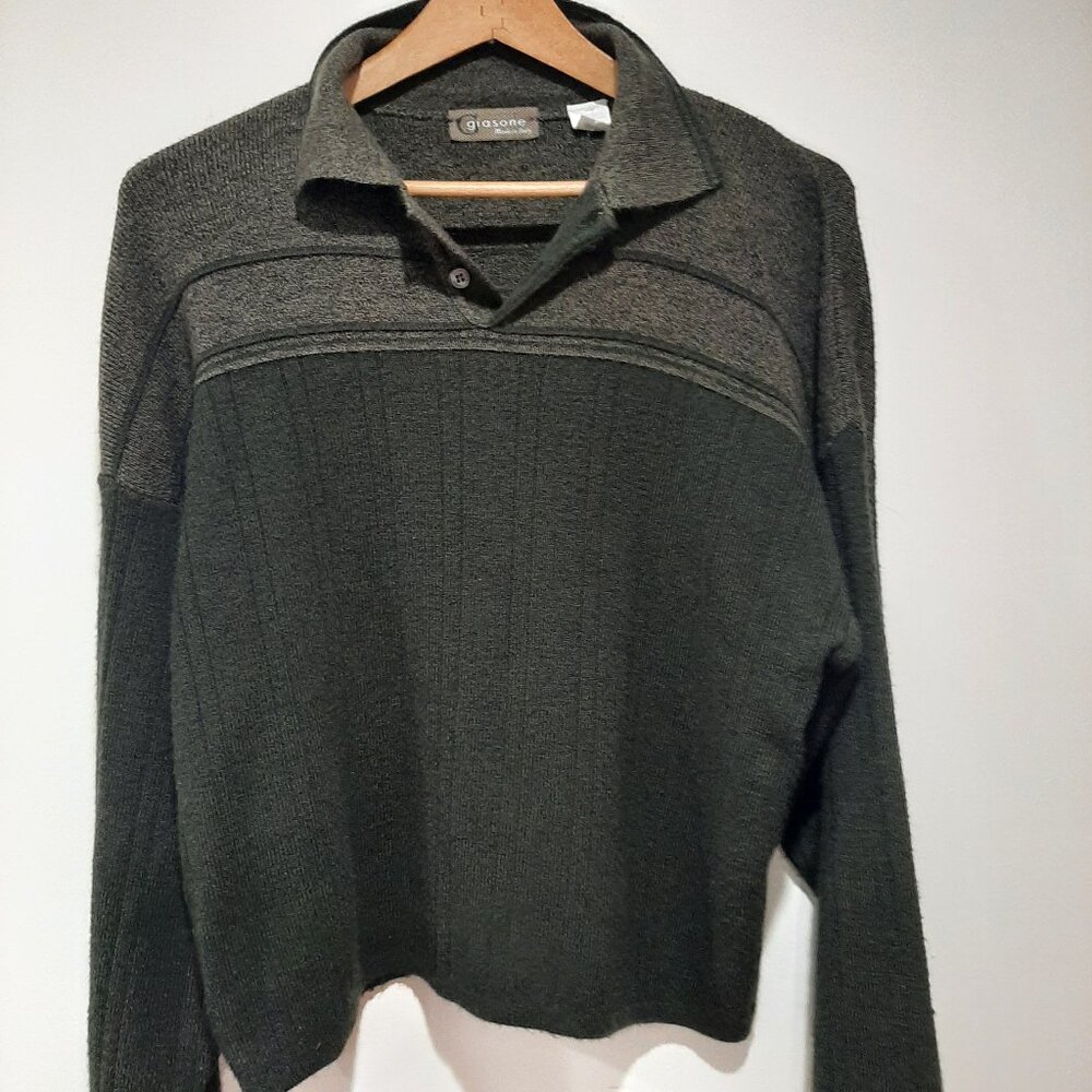 Minimalist Giasone Italian made polo oversized wool sweater